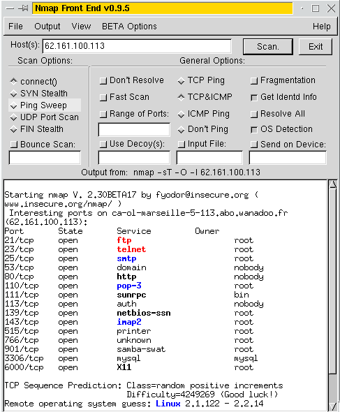 Un scan de ports avec « nmap »