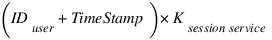 (ID_user + TimeStamp)*K_{session service}