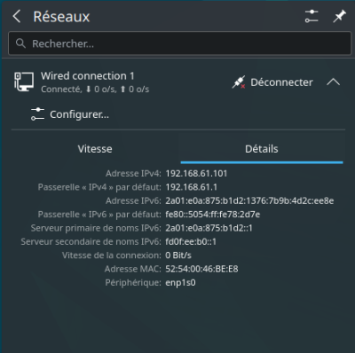 Capture d'écran KDE Plasma