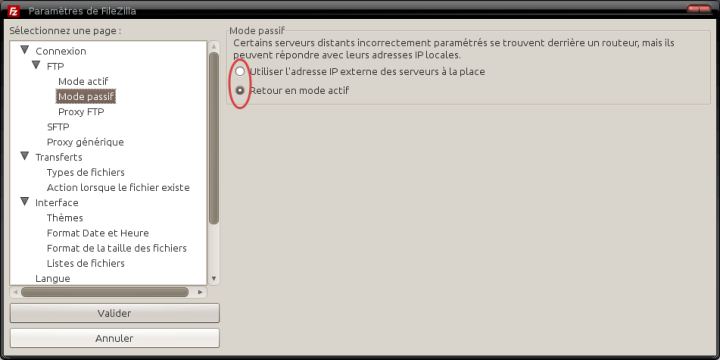 Filezilla passif sans intelligence